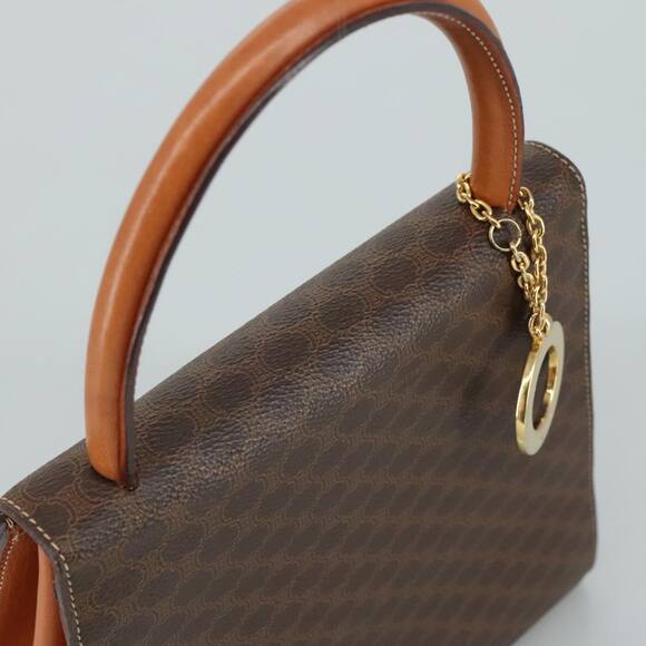 CELINE Macadam Canvas Hand Bag Pvc Leather Brown - Picture 6 of 12